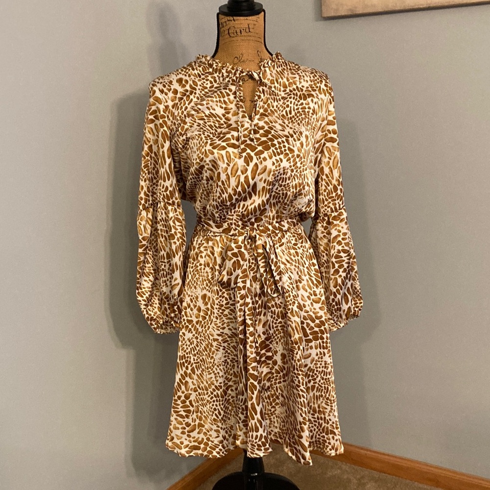 NWT Gibson Golden Giraff Long Sleeve Dress Women Size XXL
